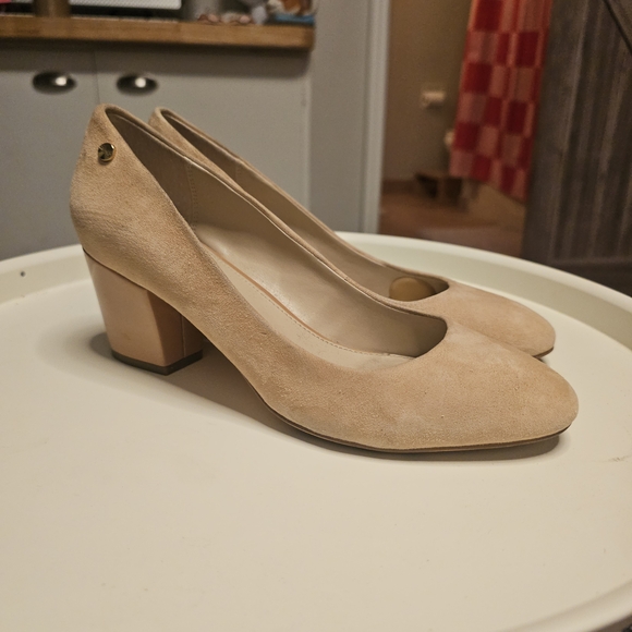 Calvin Klein Beige Block Heel Pumps - Picture 2 of 10
